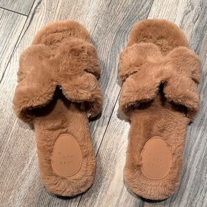 a new day Tan Faux Fur Women's Slippers